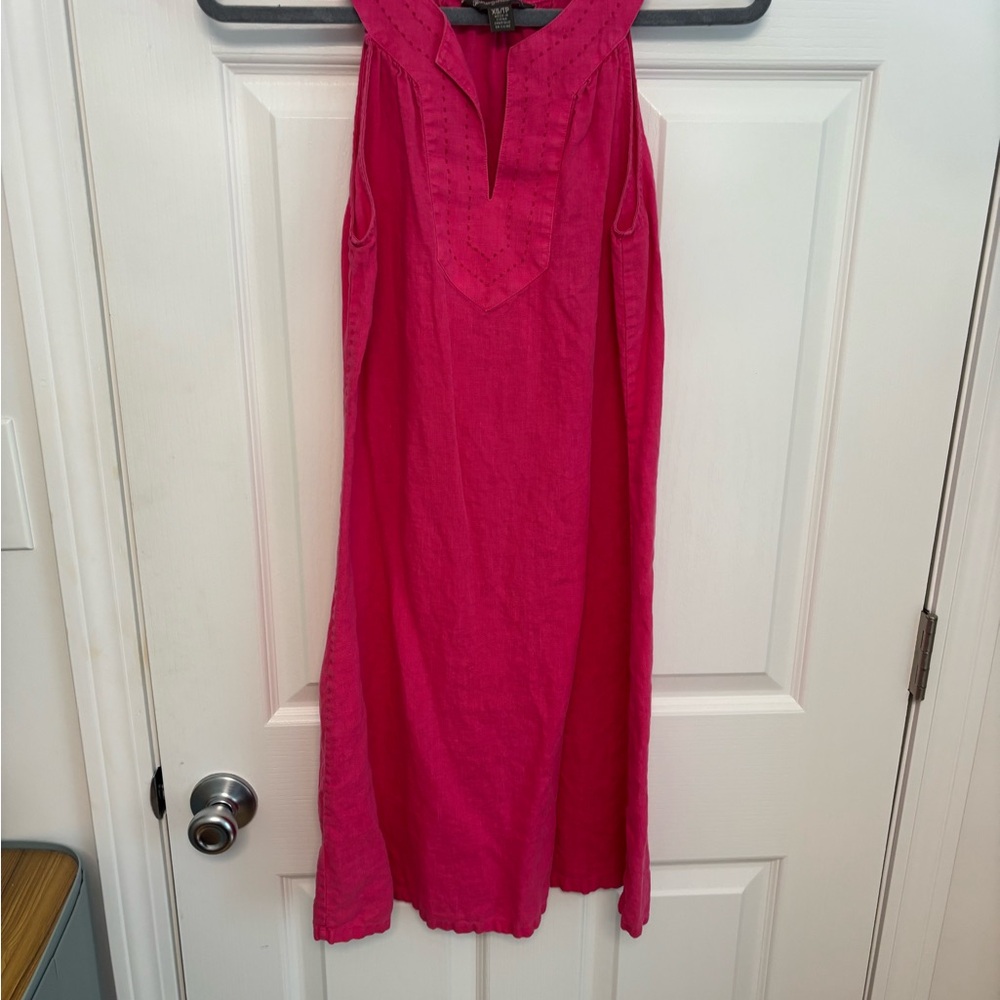 Tommy Bahamas Vibrant Pink Linen Sleeveless Dress. XS